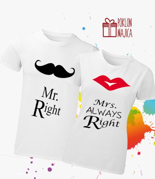 Majice sa stampom natpisom slikom/Za parove/always right mr mrs.jpg